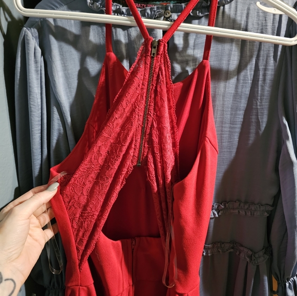 Red pantsuit - Picture 3 of 4